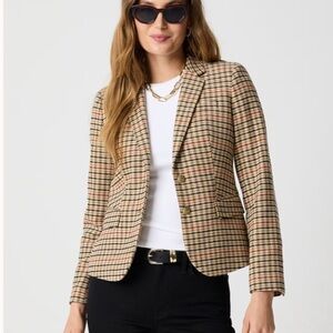 Herringbone wool-blend schoolboy blazer